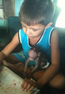 Kiran & Denis doing homework